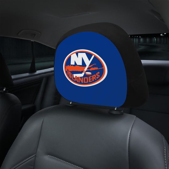 Discover New York Islanders themed custom car headrest cover for a fan