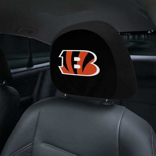 Cincinnati Bengals themed custom car headrest cover for a fan