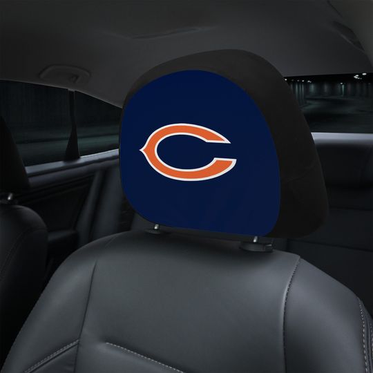 Discover Chicago Bears themed custom car headrest cover for a fan