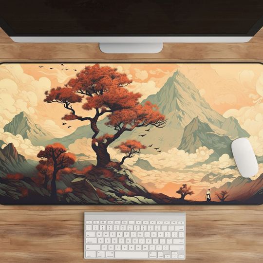 Discover Japanese Landscape Desk Mat