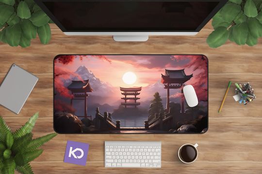 Discover Japanese Scenery Desk Mat for Anime Gaming Mouse Pad