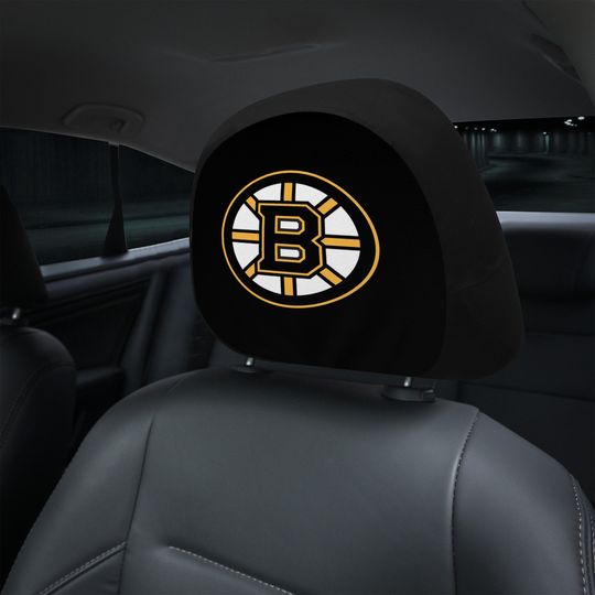Discover Boston Bruins themed custom car headrest cover for a fan