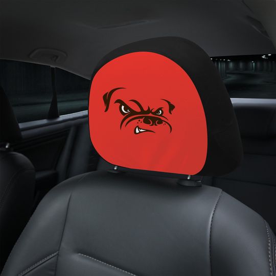 Cleveland Browns themed custom car headrest cover for a fan