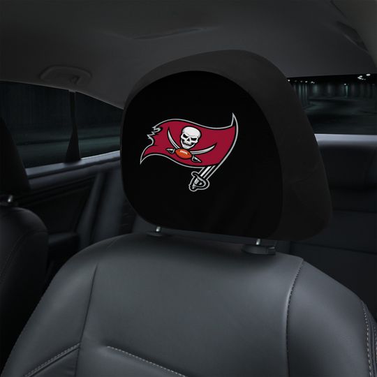 Tampa Bay Buccaneers themed custom car headrest cover for a fan