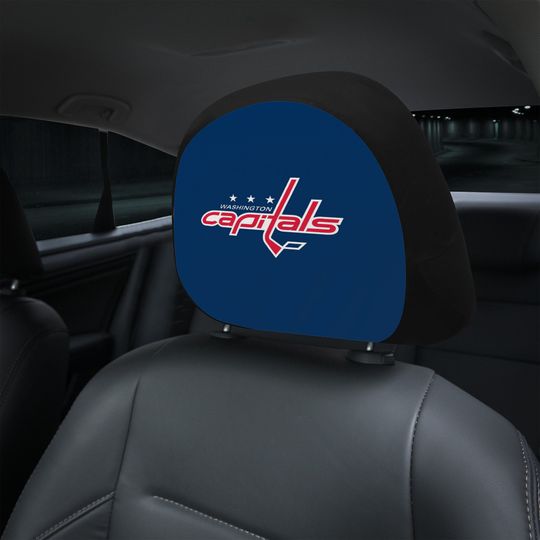 Washington Capitals themed custom car headrest cover for a fan