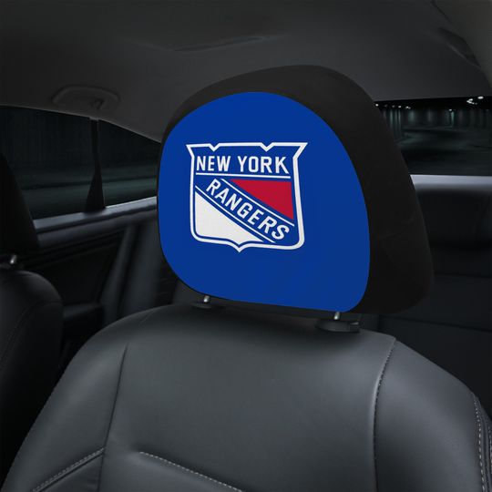 New York Rangers themed custom car headrest cover for a fan