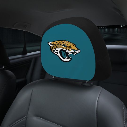 Jacksonville Jaguars themed custom car headrest cover for a fan