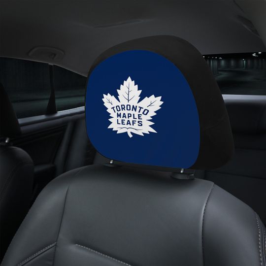 Toronto Maple Leafs themed custom car headrest cover for a fan