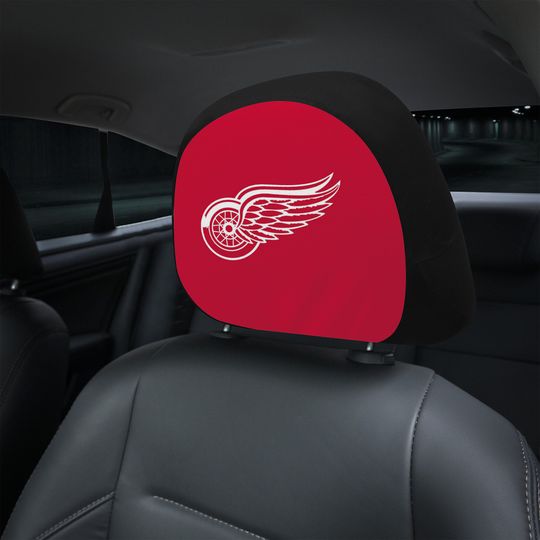 Detroit Red Wings themed custom car headrest cover for a fan