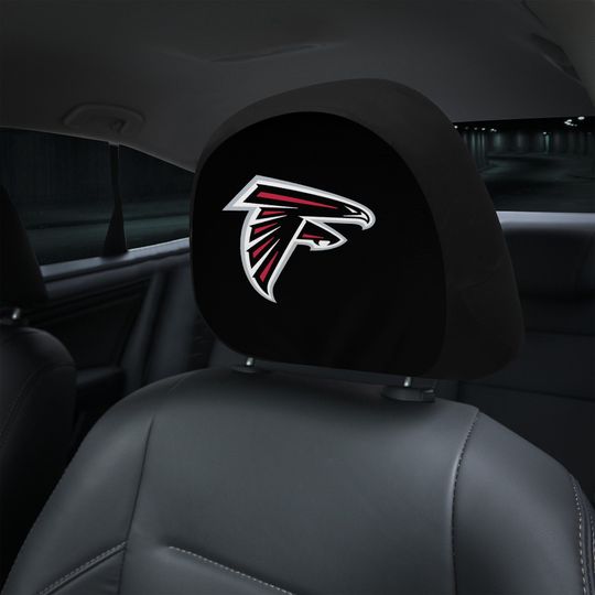 Atlanta Falcons themed custom car headrest cover for a fan