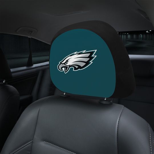 Philadelphia Eagles themed custom car headrest cover for a fan