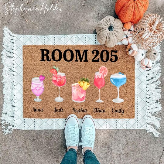 Discover Personalised Door Mat, Bar Doormat Mat for Man Cave or Home Bar, Cocktail Design, Ideal Gift For Him/Her,Funny Welcome Door Mat Housewarming