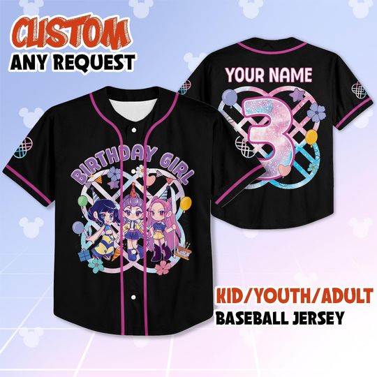 Custom Huntrix Birthday Girl Baseball Jersey, It's My Huntrix Birthday Shirt