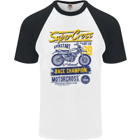 Discover Supercross MotoX Dirt Bike Men's Baseball T-Shirt