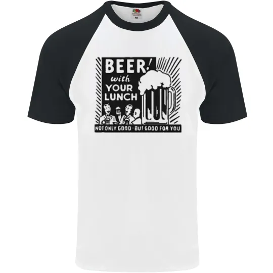Discover Beer with Your Lunch Funny Alcohol Men's Baseball T-Shirt