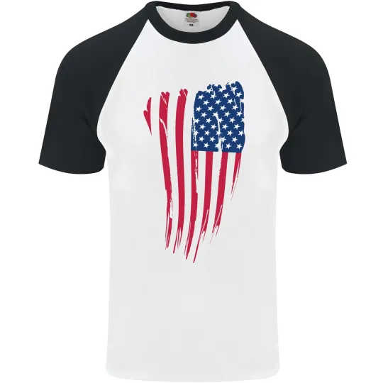 USA Stars & Stripes Flag Baseball T-Shirt for Men