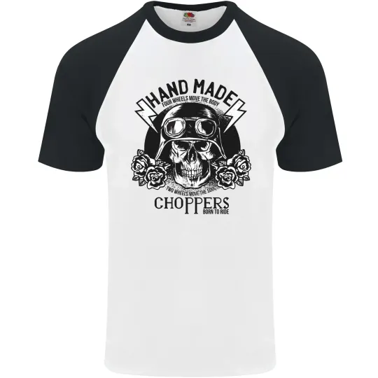 Discover Handmade Choppers Biker Motorcycle Men's Baseball T-Shirt