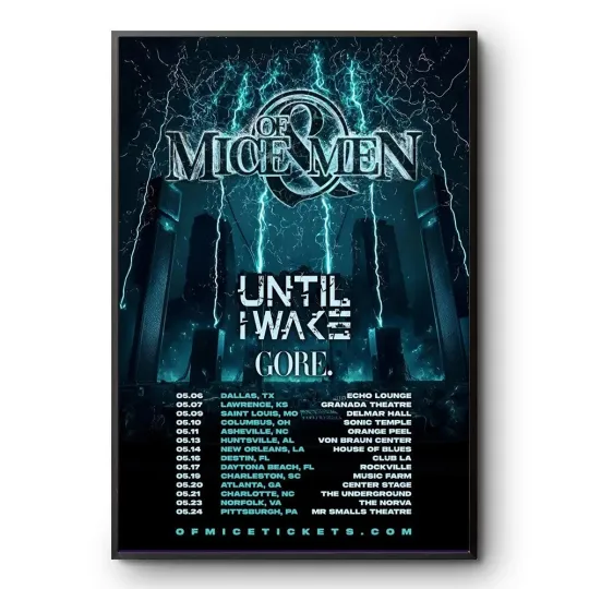 Discover Of Mice & Men Tour 2025 Vertical Poster