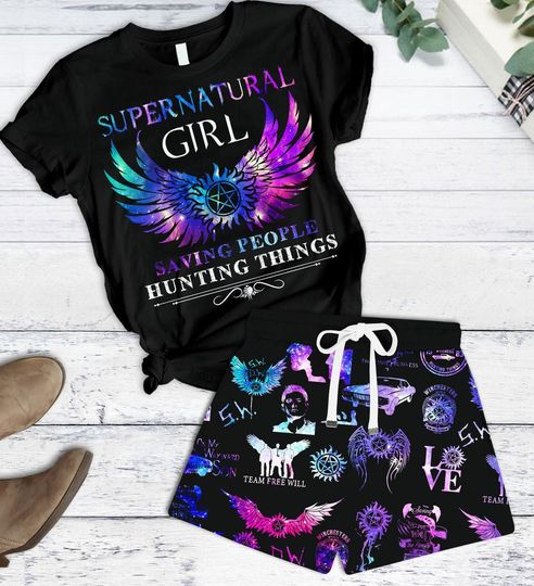 Supernatural T-Shirt/Shorts, Supernatural Girl Shirt, Winchester Brother Summer Pants, Dean Winchester Shirt, Movie Lover Tee For Her