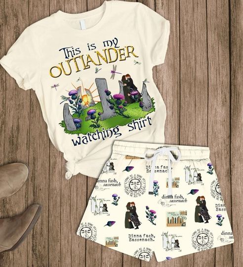 Discover Outlander Short Pajamas Set, Outlander Lallybroch Shirt, Fraser's Ridge Tshirt, Summer Women Shorts, TV Series Tshirt And Pajamas Pants