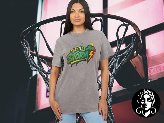 Discover Seattle Storm Acid Wash Tee, WNBA Retro Graphic Shirt