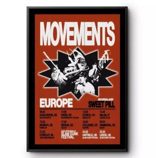 Discover Movements Europe Tour 2025 Music Poster - Premium Matte Vertical Posters