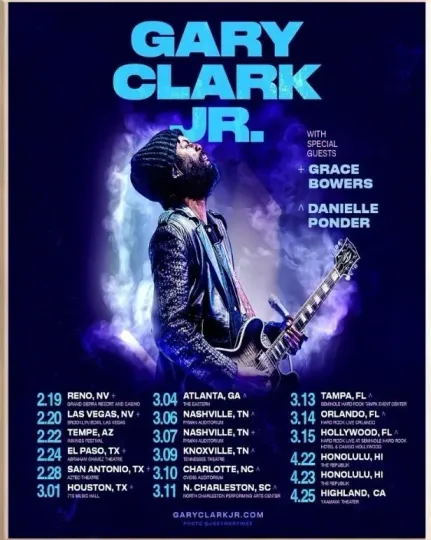 Discover Gary Clark Jr Tour 2025 US Poster