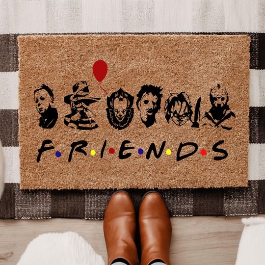 Discover Friends Horror Halloween Doormat,  In This House We Horror Doormat, Halloween Creepy Rug, Scary Doormat, Halloween Decor, Halloween Gifts