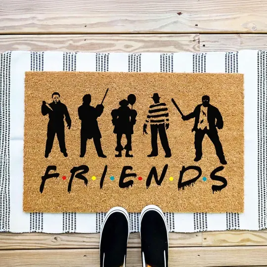 Friends Horror Halloween Doormat,  In This House We Horror Doormat, Halloween Decor, Halloween Gifts