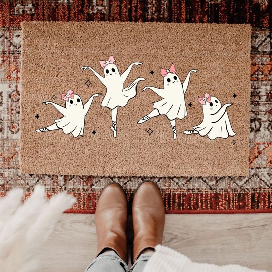 Discover Ballet Ghosts Halloween Doormat, Ballet Dancer Outdoor Coir Doormat, Halloween Decor, Fall Decor, Welcome Doormat, Spooky Dance Teacher Gift