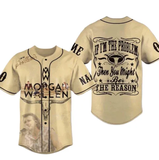 Discover Wallen Western Baseball Jersey – If I’m The Problem Quote, Personalized Tour Shir