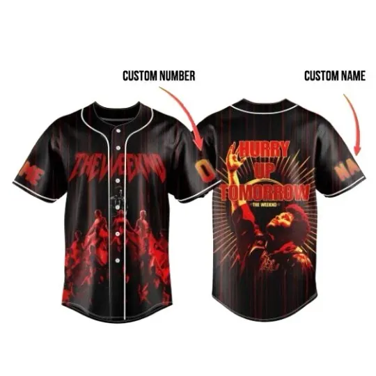 Discover Weeknds Custom Baseball Jersey, Hurry Up Tomorrow Tour-Inspired Fan Gear