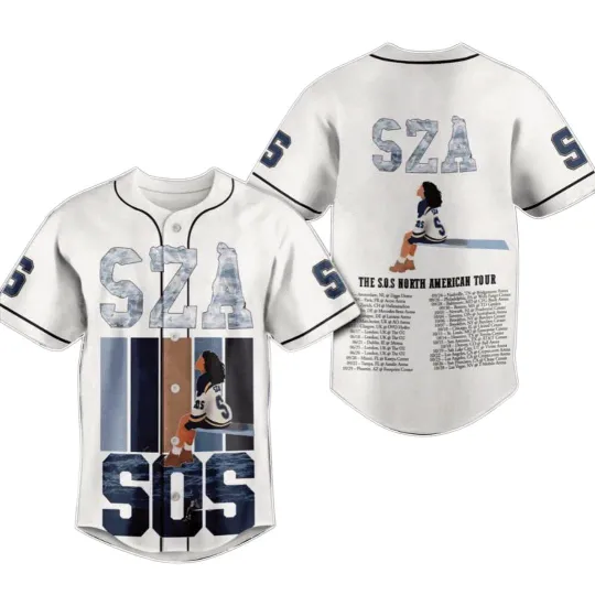 Discover SZA North America SOS Tour Baseball Jersey – Music Concert Merch Shirt