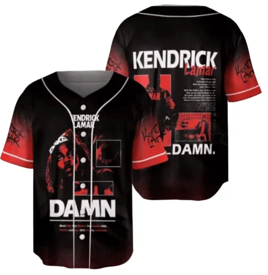 Kendrick Lamar Baseball Jersey – Damn Album Shirt, Retro Kendrick Concert Tee