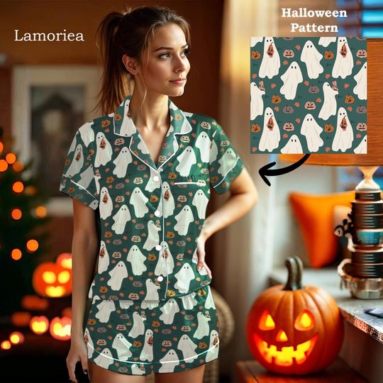 Personalized Halloween Pajamas, Womens Halloween, Matching Halloween Pis, Halloween Family, Halloween Ghost, Halloween Gift, Spooky Season