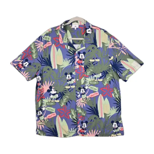 Discover Disney Mickey Mouse Hawaiian Shirt Surfboards Ocean Vacation