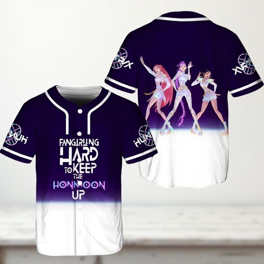Discover Fangirling Hard HUNTRX Jersey, Kpop Demon Hunter Baseball Shirt, Concert Outfit