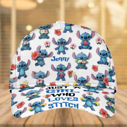 Discover Just Girl Who Love Stitch Classic Cap, Disney Vacation Baseball Cap, Lilo & Stitch Hat, Cartoon Characters Cap Women Men, Summer Gifts