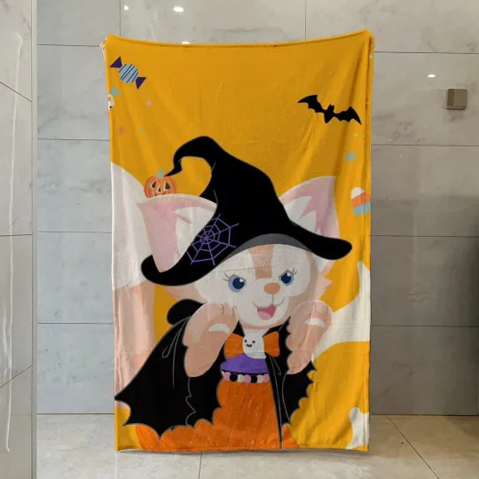 Discover Disney Halloween Blanket, Gelatoni Pumpkins Fleece Blanket