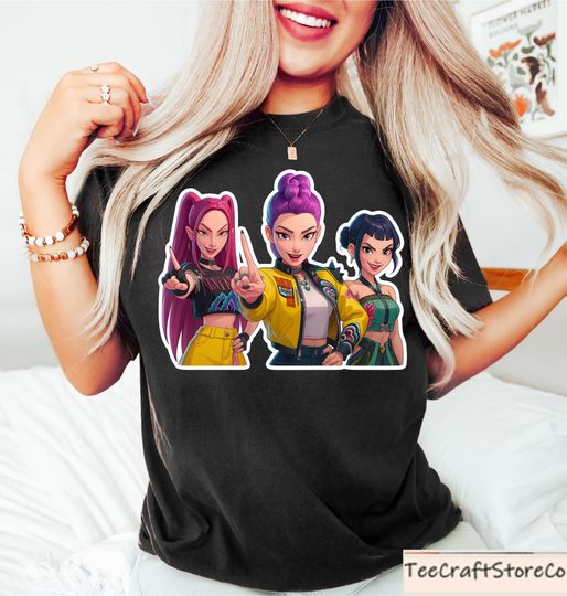 Discover Kpop Demon Hunters Shirt, Huntrix Girl T Shirt, Kpop Idol Group Shirt, Mira Rumi Joey Tee