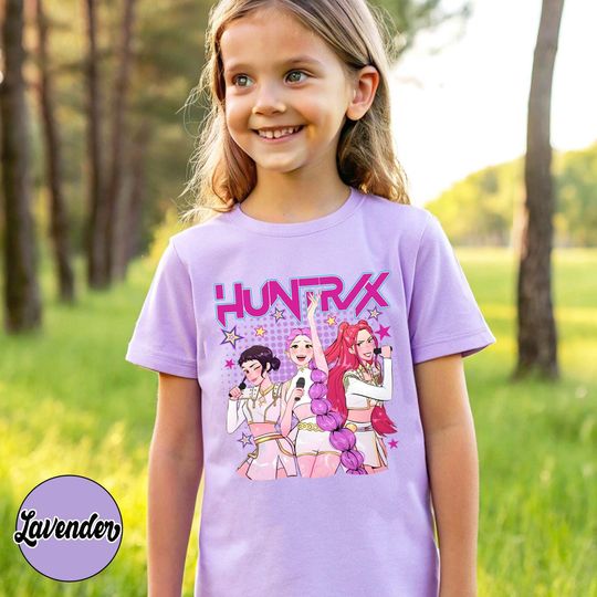 Discover Kpop Demon Hunters Kids Shirt, Huntrix Girl T-Shirt, Kpop idol group Shirt, Mira, Rumi