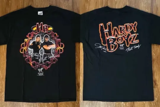 Discover The Hardyy Boyz Jeff Hardyy Matt Hardyy 1999 Tour Concert T-Shirt