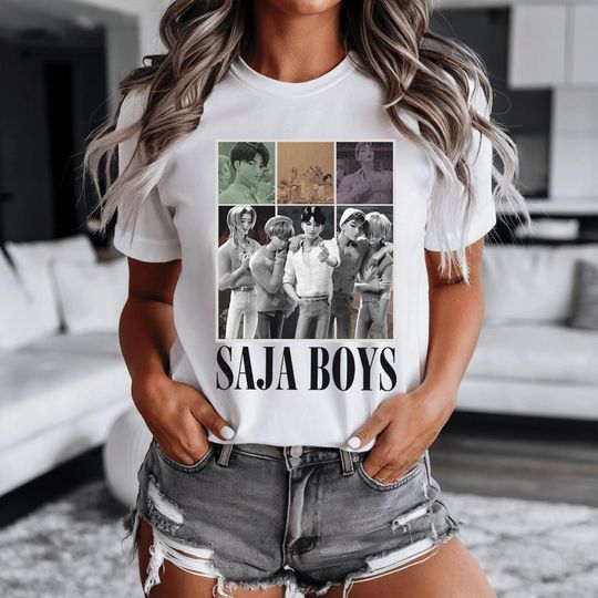 Discover Saja Boys Kpop Demon Hunters T-Shirt, Kpop Boy Band Shirt, Anime Manga Style Tee