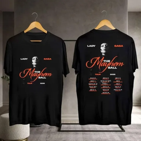 Discover Ld ga Mayhem Ball Tour 2 Sides T-Shirt, Retro Concert Merch, Music Fan Gift