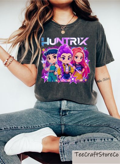 Kpop Demon Hunters Shirt, Huntrix Girl T-Shirt, Kpop Idol Group Shirt, Mira, Rumi