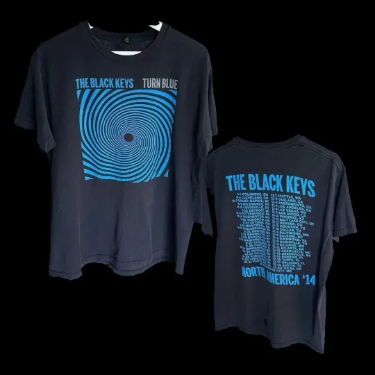Discover Black Keys America 2014 Turn Blue Tour Band T-shirt