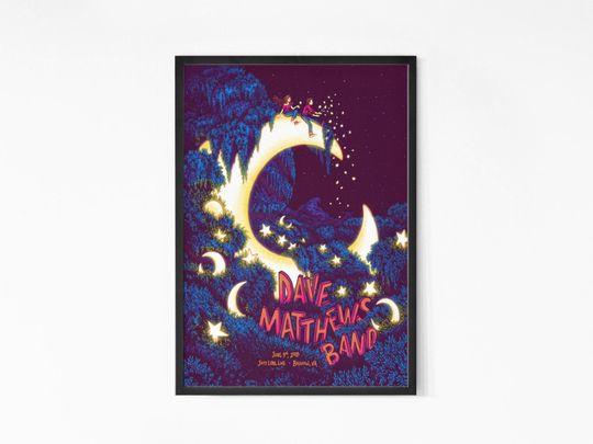 Discover Dave Matthews Band 2018 Bristow VA Vintage Concert Poster - Music Wall Art