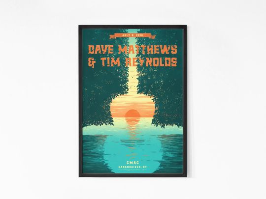 Discover Dave Matthews Band 2016 Canandaigua NY Vintage Concert Poster | Music & Rock Band Poster