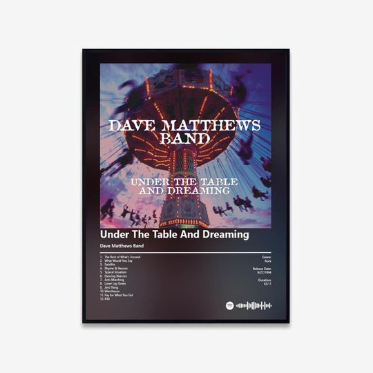Discover Dave Matthews Band Under The Table And Dreaming Album Art Poster - Vertical Premium Matte Wall Art
