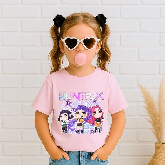 Discover Kpop Demon Hunters Kids Shirt, Kpop idol group Shirt, Mira, Rumi, Joey Shirt,Demon Hunter Merch